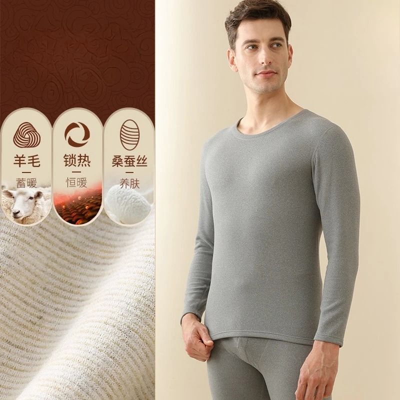 Mens Fleece Lined Thermal Underwear Set Warm Winter Base Layer