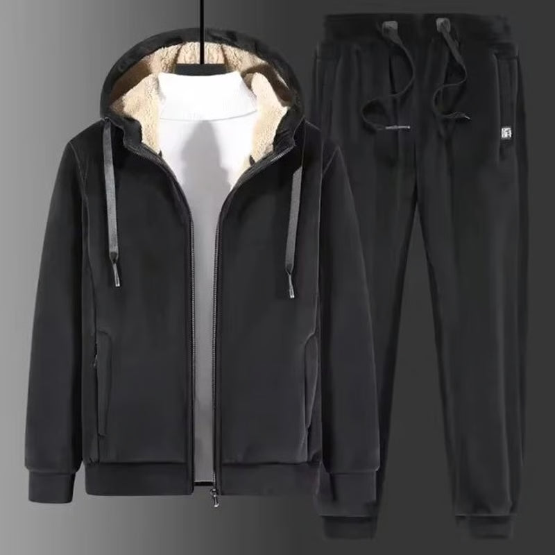 Cashmere Tracksuit Mens Winter Warm Hooded Set