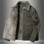 Mens Lamb Wool Jacket Thick Military Style Winter Coat Plus Size
