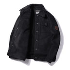 Mens Lamb Wool Jacket Thick Military Style Winter Coat Plus Size