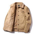 Mens Lamb Wool Jacket Thick Military Style Winter Coat Plus Size
