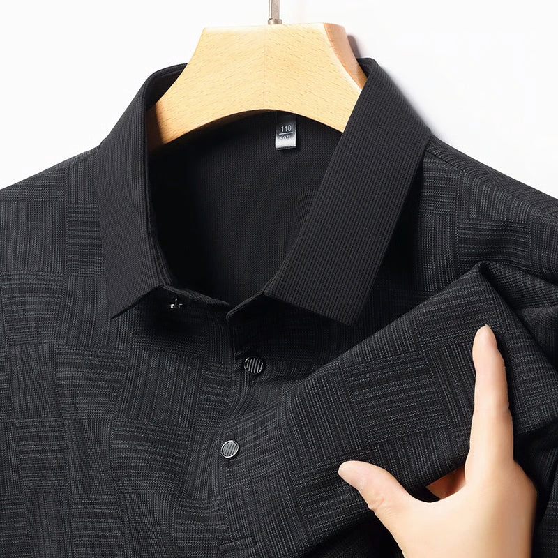 Fashion Mens New Printed Business Casual POLO Shirt, Comfortable Short Sleeved and Breathable Top