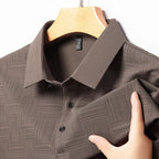 Fashion Mens New Printed Business Casual POLO Shirt, Comfortable Short Sleeved and Breathable Top