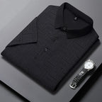 Fashion Mens New Printed Business Casual POLO Shirt, Comfortable Short Sleeved and Breathable Top