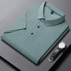 Fashion Mens New Printed Business Casual POLO Shirt, Comfortable Short Sleeved and Breathable Top