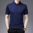 New Men's Business Casual Polo Shirt Comfortable Summer Fashion Short Sleeve Breathable Top