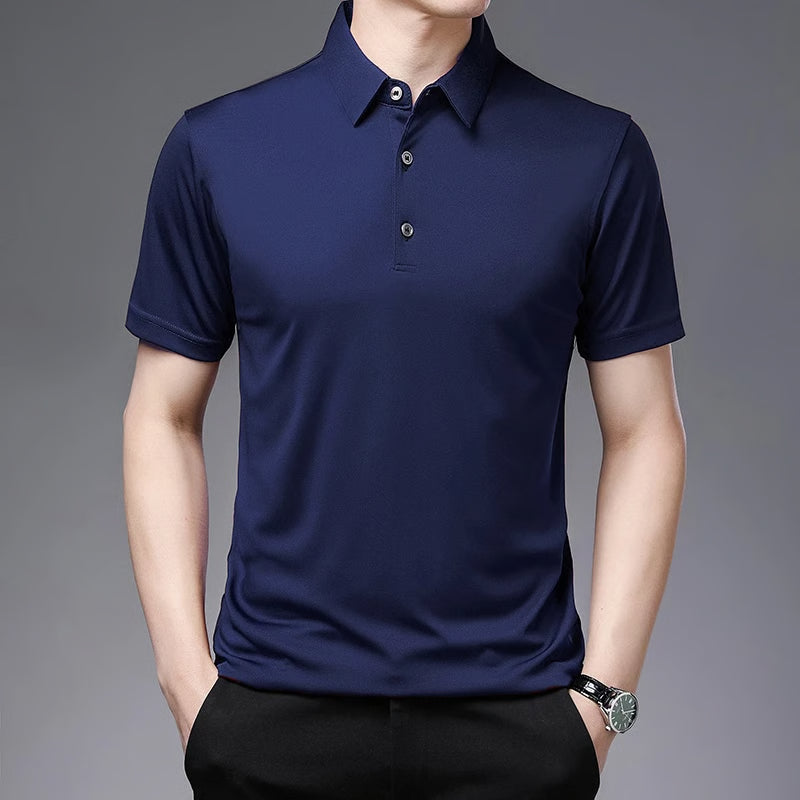 New Men's Business Casual Polo Shirt Comfortable Summer Fashion Short Sleeve Breathable Top
