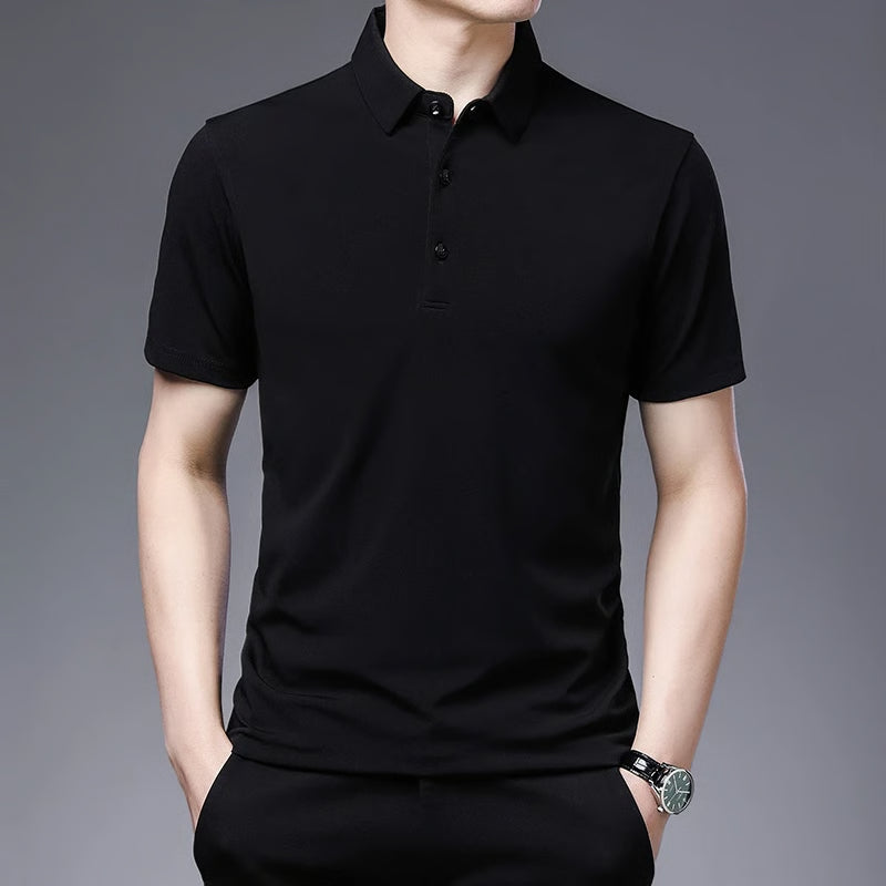 New Men's Business Casual Polo Shirt Comfortable Summer Fashion Short Sleeve Breathable Top