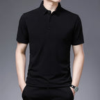 New Men's Business Casual Polo Shirt Comfortable Summer Fashion Short Sleeve Breathable Top