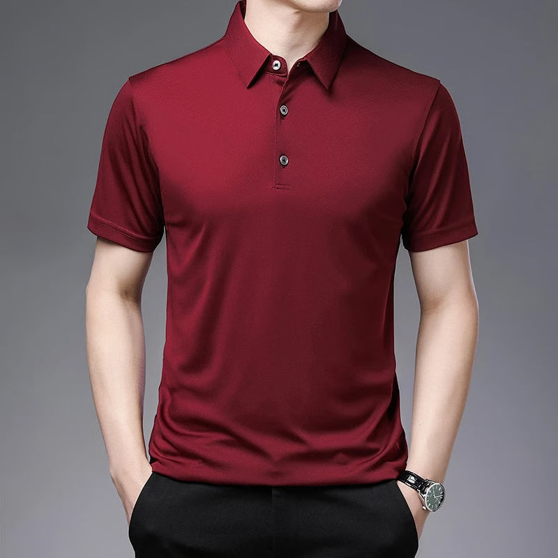 New Men's Business Casual Polo Shirt Comfortable Summer Fashion Short Sleeve Breathable Top