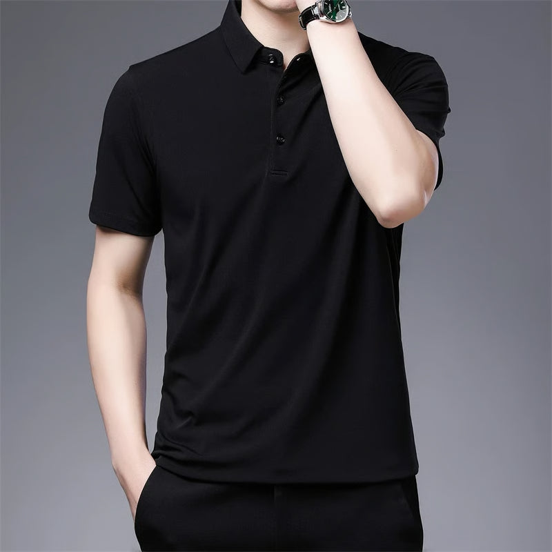 New Men's Business Casual Polo Shirt Comfortable Summer Fashion Short Sleeve Breathable Top