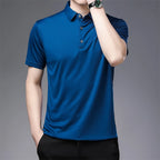 New Men's Business Casual Polo Shirt Comfortable Summer Fashion Short Sleeve Breathable Top