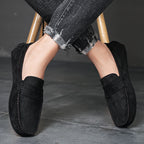 Breathable Leather Mens Loafers, Slip on Male Driving Shoes, Fashion Suede Men Casual Shoes, Comfortable Boat Shoes