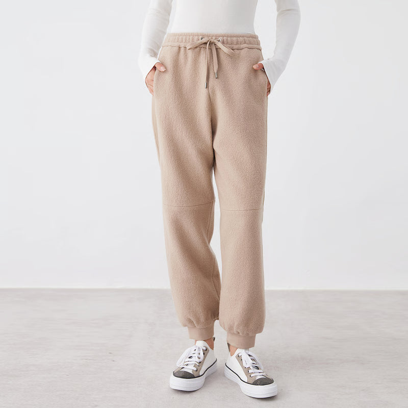 Luxury Brand High Quality Women Clothing Casual Trousers Thick 100 Wool Pants Autumn Winter Elegant Everyday Wear