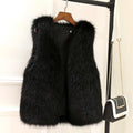 Warm Fox Faux Fur Vest for Women Slimming Cotton Lined Outerwear