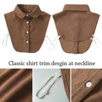 Women's Vintage Detachable Fake Collar Blouse – Adjustable Lapel Shirt Collar Accessory