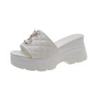 Designer Women Sandals, Summer Platform Slippers with Fashion Letters, Non-Slip Casual Ladies Shoes Sandal
